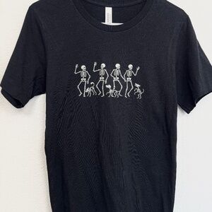 Dancing Skeletons with Dogs Halloween T-Shirt